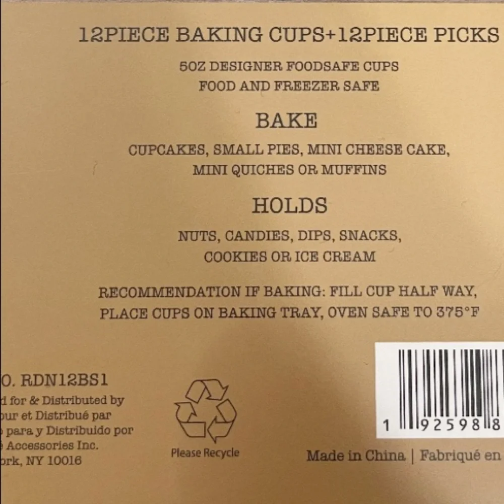 NEW Rae Dunn YUM & DELISH Baking Cups & Picks Set